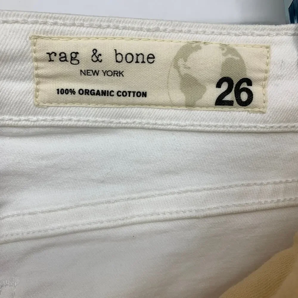 Rag & Bone Nina High Rise Flare Leg Jeans Womens Size 26 Summer White Distressed